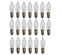 ShuoHui Lot de 20 ampoules de rechange E10 - 34 V CA - 3 W - Bougie ondulée - Blanc chaud