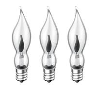 ShuoHui Lot de 3 ampoules à incandescence E12 - Effet décoratif - Bougie vacillante - 230 V - 1,5 W - Ampoule décorative