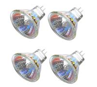 ShuoHui Lot de 4 ampoules halogènes MR11 - 12 V - 10 W - Culot GU4 - À intensité variable - Couvercle en verre - Diamètre : 35 mm - Blanc chaud - 2700 K