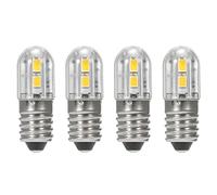 ShuoHui Lot de 4 ampoules LED E10 6 V avec culot à vis 2835 4 puces SMD jaune mise à niveau pour phares, lampes de poche, lampe de poche, lampe de poche, blanc chaud, 3000 K