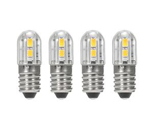 ShuoHui Lot de 4 ampoules LED E10 6 V avec culot à vis 2835 4 puces SMD jaune mise à niveau pour phares, lampes de poche, lampe de poche, lampe de poche, blanc chaud, 3000 K
