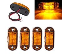 ShuoHui Lot de 4 feux de position latéraux à LED 12 V à 24 V - Jaune - Certifié E E9