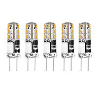 ShuoHui Lot de 5 ampoules LED 12 V G4 24 blanc chaud 3000 K AC/DC 1,5 W/20 W halogène G4 Ampoule capsule de rechange Bi-Pin Culot JC Économie d'énergie Non Dimmable Ampoule (5)