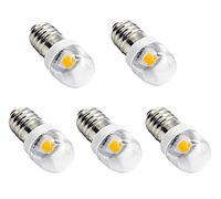 ShuoHui Lot de 5 ampoules LED E10, 1 W, 3 V, 6 V, 12 V, blanc chaud, lampe de poche de rechange (6 V)