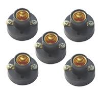 ShuoHui - Lot de 5 douilles E10 - Culot d'ampoule LED - En plastique noir, PBT + métal, 20 x 30 mm, 34 V 10 W max