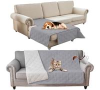 SHUOJIA Couverture Imperméable Chien Lit Couverture Antidérapant Grand Canapé Couverture Incontinence Matelas Protecteurs pour Voiture Animaux Chien Chat (52x82in,Light Grey)