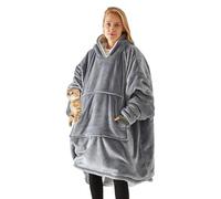 SHUOJIA Couverture Sweat à Capuche Femme Homme Chaud Doux Pull En Polaire Avec Poche Frontale Unisexe Robe De Couverture Flanelle (Gray)