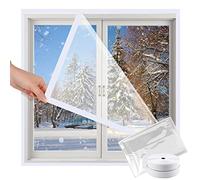 SHUOJIA Film Isolant Pour Fenêtre,kit D'isolation De Film De Porte De Fenêtre Résistant à La Chaleur Pour L'intérieur Transparent,coupe-vent à économie D'énergie (Transparent,150x150cm/59x59in)