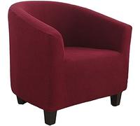 SHUOJIA Housse De Fauteuil Chesterfield Étanche,1 Pièce Jacquard Housse De Canapé 1 Place Tub Chair Extensible Housse De Fauteuil Cabriolet Elastique Modèle Tullsta (Crimson)