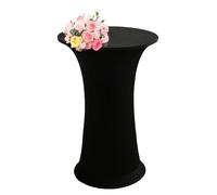 SHUOJIA Housse Mange Debout Nappe Table Haute de Housse pour Table Haute de Reception Ronde Stretch Spandex Nappe Mange-Debout Protection Table Cocktail de Bistro/Banquet (Black,1Pcs-80cm)