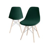 SHUOJIA Housses de chaises de Salle à Manger Modernes et Extensibles, Housses de chaises en Velours scandinave Extensible, pour Décoration de Salon Cuisine Maison (Lnk Green,2pcs)