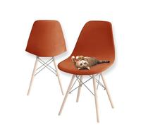 SHUOJIA Housses de chaises de Salle à Manger Modernes et Extensibles, Housses de chaises en Velours scandinave Extensible, pour Décoration de Salon Cuisine Maison (Deep Tangerine,2pcs)