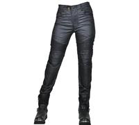 SHUOJIA Women's Motorcycle Pants, Waterproof and Windproof Coated Moto Jeans for Racing, Riding, and Hiking with Removable 4 Pads of Protection (Black,M), YXQ-0087, Noir