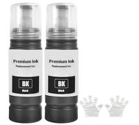 SHUOLEI 104 Encre Compatible avec Epson 104 Bouteille d'encre Multipack pour ecotank ET-1810 ET-2726 ET-2810 ET-2811 ET-2812 ET-2814 ET-2815 ET-2820 ET-2821 ET-2825 ET-2826 ET-4700 ET-4800 (BK x 2)