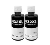 SHUOLEI 32XL Lot de 2 bouteilles d'encre de rechange compatibles avec imprimante HP32XL Compatible avec Smart Tank 7301 6001 7602 5101 7001 Smart Tank Plus 551 651 455 457 450 (lot de 2, 2 noirs)