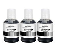 SHUOLEI GI56 GI-56 Pigment Encre Compatible avec Canon GI56 56 Bouteilles d'encre Multipack pour MAXIFY GX7050 GX3050 GX6050 GX4050 GX5050 (3-Pack, 3 PGBK Noir)