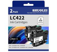 SHUOLEI LC422 Encre Compatible avec Brother LC422 LC422XL Cartouche d'encre Multipack pour MFC-J5340DW MFC-J5345DW MFC-J5740DW MFC-J6540DW MFC-J6940DW (2-Pack, 2 Noir)