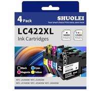 SHUOLEI LC422XL Encre Compatible avec Brother LC422XL LC422 Cartouche d'encre Multipack pour MFC-J5340DW MFC-J5345DW MFC-J5740DW MFC-J6540DW MFC-J6940DW (4-Pack, Noir Cyan Magenta Jaune)