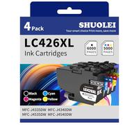 SHUOLEI LC426XL Encre Compatible avec Brother LC426XL LC426 Cartouche d'encre Multipack pour MFC-J4335DW MFC-J4340DW MFC-J4535DW MFC-J4540DW (4-Pack, Noir Cyan Magenta Jaune)