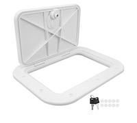 Shuoshenm Boat Deck Access Hatch with Lid, Marine Deck Hatch, 90 Degree Opening ABS Compartment Door with Security Lock for RV Trailer Yacht Storage (White)