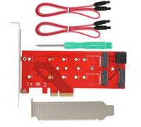 Shuoshenm Carte Riser Adaptateur PCI-E 4X vers clé M.2 B/M, convertisseur SSD avec Plusieurs emplacements M.2, indicateur LED et Prise en Charge de l'alimentation Externe pour Les SSD NVMe S