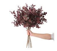 SHUOTAO Lot de 3 Feuilles d'eucalyptus artificielles en Soie de 73,7 cm de Haut - Tiges d'eucalyptus - Branches d'eucalyptus - Décoration Florale - Plante Artificielle de Ferme, d'intérieur et de