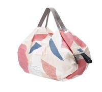 Shupatto Sac compact S, Aquarelle blanche avec motif rose et bleu, Small
