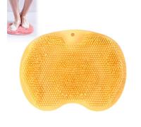 Shupiquant Shower Foot and Back Scrubber Massage Pad, Foot Back Cleaning Pad, Upgrade Shower Scrubber Mat Slip Suction Cups (YELLOW)