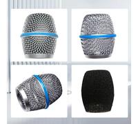 Shure Ball Heads Replacement Steel Mesh Ball Heads with Inner Foam,Compatible with Shure Mic Head Beta 87,Silver (Silver,87A-4PCS)
