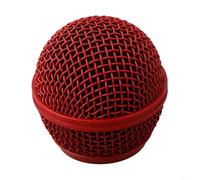 Shure Beta58A Lot de 4 balles de protection en maille métallique avec mousse intégrée pour micro dynamique, tête de protection anti-bosses, équipement audio (rouge)