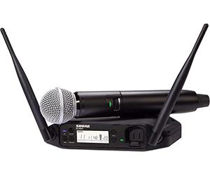Shure GLXD24+/SM58 Système de Microphone numérique sans Fil Double Bande pour église, karaoké, Chant - Autonomie de la Batterie de 12 Heures, portée de 30,5 m | Microphone Vocal Portable SM58,