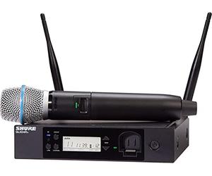 Shure GLXD24R+/B87A Système de microphone numérique sans fil double bande Pro pour église, karaoké, chant - Autonomie de la batterie de 12 heures, portée de 30,5 m | Microphone vocal portable BETA 587