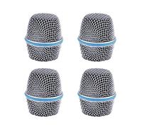 Shure Lot de 4 têtes sphériques de rechange en maille d'acier avec mousse intérieure, compatible avec Shure Mic Head Beta 87, argenté (argenté, 87A - 4 pièces)