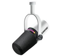 Shure MV7+ Microphone pour Podcast-Audio amélioré, Bandeau Tactile LED, Sorties USB-C et XLR, Mode Auto Level, Filtre Anti-Pop numérique, réverbération intégrée, podcasting, Streaming -Blanc