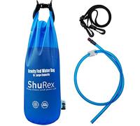 Shurex Sac à eau alimenté par gravité pour paille de filtre à eau Sawyer de survie, grande poche à eau à gravité, compatible avec LifeStraw et autres pailles de filtre à eau, pliable, sans BPA (6 L)