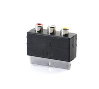 Shurhome Adaptateur péritel 21 broches vers 3 prises femelles pour la connectivité, performance stable, construction ABS, péritel vers femelle