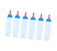 Shurhome Biberons Lot de 6 tétines pour bovins, A | Lot de 6 morceaux à bec allongé, en plastique robuste, design mamelon extra long