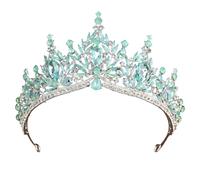 Shurhome Bijou de cheveux réglable argenté irisé avec strass pour les activités formelles, les concours de beauté et les occasions présentes, taille unique, comme décrit