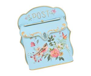 Shurhome Boîte aux lettres murale B | Boîte aux lettres décorative en fer avec revêtement en poudre et rabat avant pour maison, abri de jardin, portail ou garage