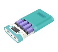 Shurhome Boîtier de chargement simple 18650 4 emplacements boîtier ABS entrée USB sortie support de charge Convient pour plusieurs appareils Support de batterie