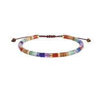 Shurhome Bracelet en perles de pierre naturelle, tissé à la main avec des cristaux multicolores pour un ajustement positif, un ajustement confortable et une inspiration quotidienne, multicolore tressé