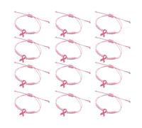 Shurhome Bracelets élégants de sensibilisation à la santé des seins Design fonctionnel tissé à la main Ajustement confortable Accessoire de charité Bracelet portable pour événements caritatifs