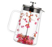Shurhome Cafetière à double paroi isolée French Pressing 650 ml, résistante à la chaleur et thermo-isolante, pour French Pressing Maker avec fleurs séchées