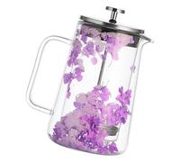 Shurhome Cafetière à double paroi isolée French Pressing 650 ml, résistante à la chaleur et thermo-isolante, pour French Pressing Maker avec fleurs séchées