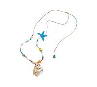 Shurhome Collier de vacances à la plage avec coquillage et perles, parfait pour les excursions quotidiennes et les accessoires de voyage, bijou côtier