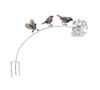 Shurhome Décoration à trois branches d'oiseaux | Piquet de jardin en métal, décoration pour parterres de fleurs, jardin, pelouse, pot de fleurs pour terrasse extérieure