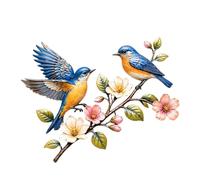 Shurhome Décoration murale colibri en métal, fleurs, 40 cm | Pièce enduite prête à être exposée pour clôture de jardin, terrasse, salon