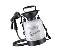 Shurhome Douche portable avec butée de pression manuelle, 3 l | Seau de grande capacité et mode multiple, tête de pulvérisation, lavage de camping, véhicules de voyage en plein air