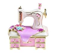Shurhome Élégante machine à coudre en métal avec copie de revêtement, boîte à bijoux, pièce d'exposition miniature pour coiffeuse, commode, exposition de bijoux miniatures, taille unique, comme décrit