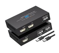 Shurhome Extendeur KVM HDTV USB 120 m 1080p via Ethernet Cat5e Cat6 pour souris Contrôle clavier HDTV Extender KVM